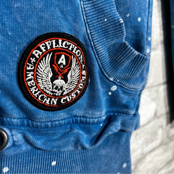 Affliction Women's Small Zip Up Sweatshirt American Customs Free Bird Distressed - Picture 4 of 8